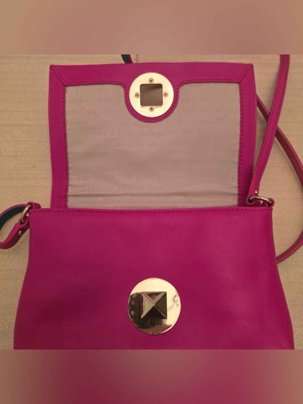 Kate Spade Newbury Lane Sally Twist Lock Stroybook Crossbody Pink Leather EUC - Picture 7 of 12